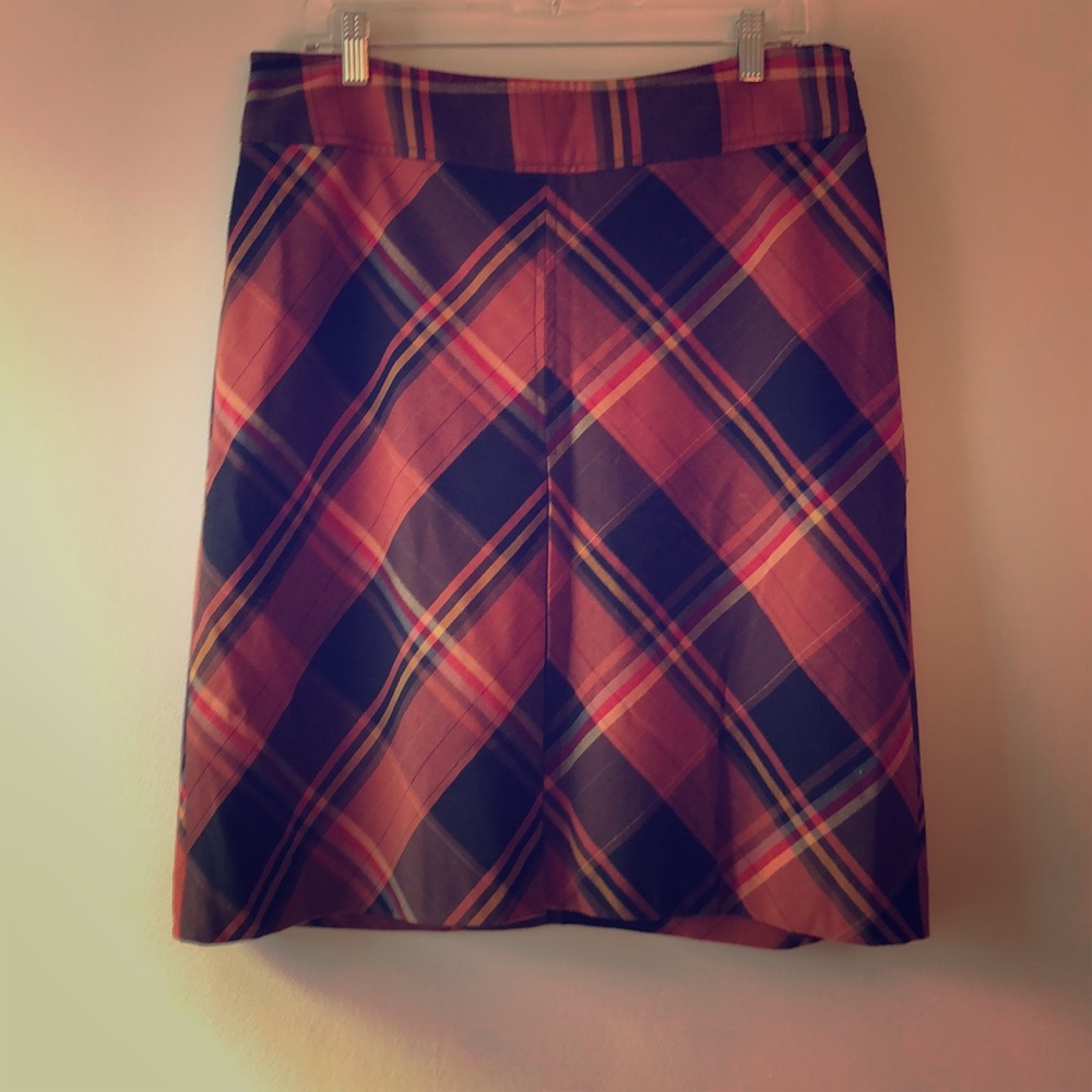 The Limited Orange Tartan Pencil Skirt